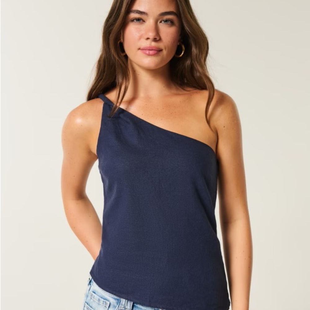 Hollister One-Shoulder Navy Camisole